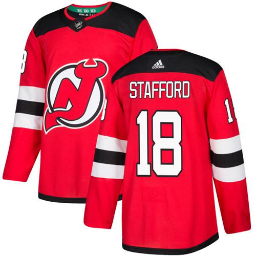 Adidas Men New Jersey Devils #18 Drew Stafford Red Home Authentic Stitched NHL Jersey